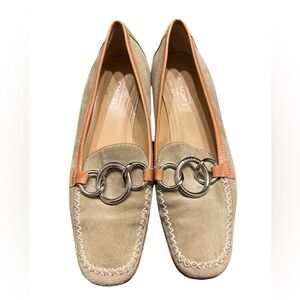 Coach loafers - women’s size 6 - sage and green leather